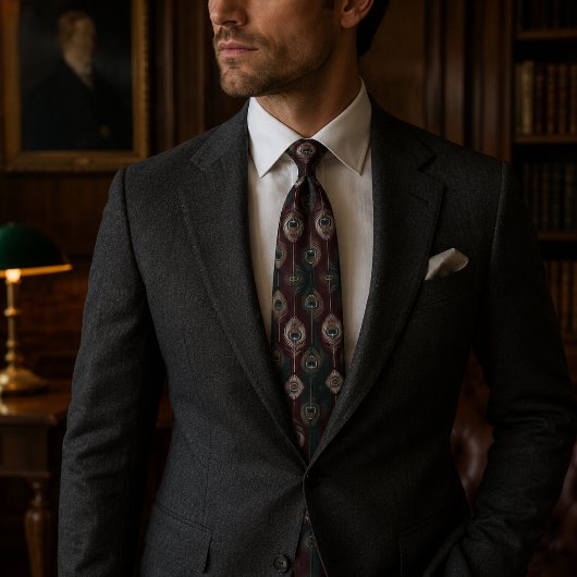Elegante Pfauenfeder Krawatte