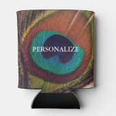 Elegante Pfauenfeder-Pfau-Hochzeit Dosenkühler (Rückseite)