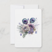 Elegante Pfauenfloralwohnung Dankeschön Karte (Rückseite)