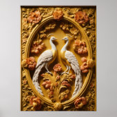 Elegante Pfauenkunst - Raum verbessern Poster (Vorne)