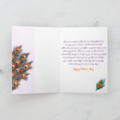 Elegante Pfauenmuttertagskarte Karte (Innenseite)