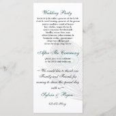 Elegante Pfauenprogramme in Weiß und aquamarin Programm (Rückseite)