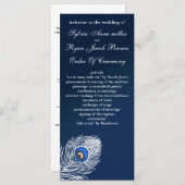 Elegante Pfauenprogramme in Weiß und Blau Programm (Vorne/Hinten)