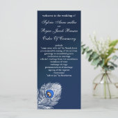 Elegante Pfauenprogramme in Weiß und Blau Programm (Stehend Vorderseite)