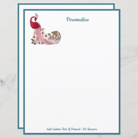 Elegante Pfauenvögel personalize (Vorne/Hinten)