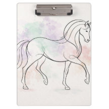 Elegante Pferd-Linienkunst Pastell-Illustration