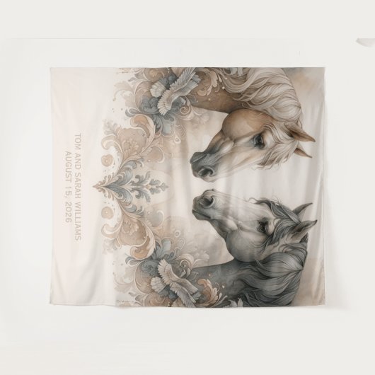 Elegante Pferde - Hintergrund Wandteppich (Vorderseite (Horizontal))