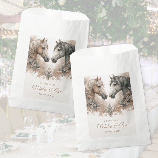 Elegante Pferde Hochzeit Geschenktütchen
