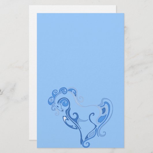 Elegante Pferdegraphik Briefpapier (Vorne/Hinten)