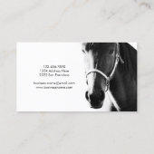 Elegante Pferdekopf Schwarz-weiße Visitenkarte (Rückseite)