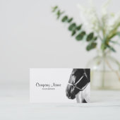 Elegante Pferdekopf-Weiß-Visitenkarte Visitenkarte (Stehend Vorderseite)