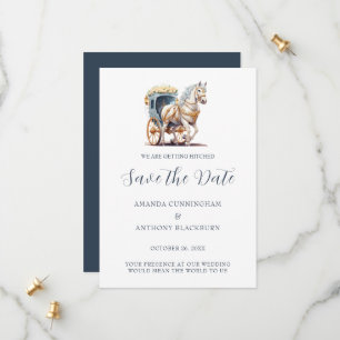 Elegante Pferdekutsche Hochzeit Save The Date
