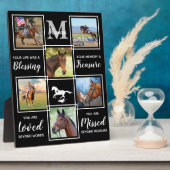 Elegante PferdeMemorial Personalisierte FotoCollag Fotoplatte (Seite)