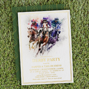 Elegante Pferderennen Derby-Party Reitsport Folieneinladung