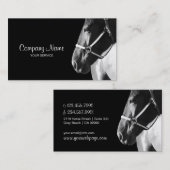 Elegante Pferdeseitenkopf-Schwarz-Visitenkarte Visitenkarte (Vorne/Hinten)