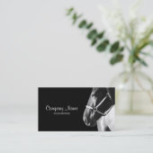 Elegante Pferdeseitenkopf-Schwarz-Visitenkarte Visitenkarte (Stehend Vorderseite)