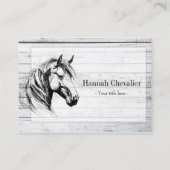 elegante Pferdeskizze schwarz-weiß Visitenkarte (Rückseite)