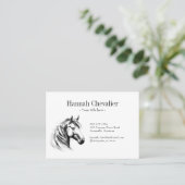 elegante Pferdeskizze schwarz-weiß Visitenkarte (Stehend Vorderseite)