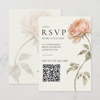 Elegante Pfingstrose im modernen redaktionellen St RSVP Karte