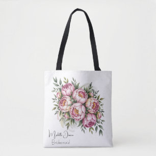 Elegante Pfingstrosen-Blumen Brautjungfern Geschen Tasche