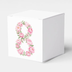 Elegante Pfingstrosen-Illustration für den 8. März Geschenkschachtel
