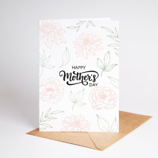 Elegante Pfingstrosen-Muttertags-Karte Karte