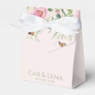 Elegante Pfingstrosen-Rosa-Blumen-Hochzeitsgeschen Geschenkschachtel
