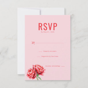 Elegante Pfingstrosen-RSVP-Karte RSVP Karte