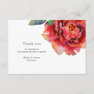 Elegante Pfingstrosenhochzeit danken Ihnen zu Dankeskarte