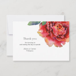 Elegante Pfingstrosenhochzeit danken Ihnen zu Dankeskarte