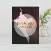 Elegante Pfirsich-Hochzeit-Dankeschön-Flat-Karte Dankeskarte (Stehend Vorderseite)