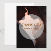 Elegante Pfirsich-Hochzeit-Dankeschön-Flat-Karte Dankeskarte (Vorne/Hinten)