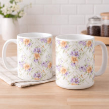 Elegante Pfirsich-Lavendel-Frühlings-Blumen Cottag