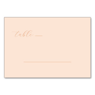 Elegante Pfirsich-Minimalismus-Linie Tischnummer