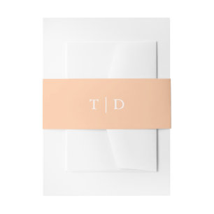 Elegante Pfirsich-Monogramm-Moderne Hochzeit Einladungsbanderole