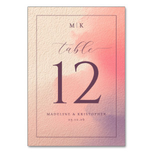 Elegante Pfirsich-Ombre-Tischnummer Tischnummer
