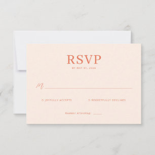 Elegante Pfirsich-RSVP-Karte RSVP Karte
