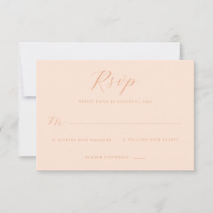 Elegante Pfirsich-RSVP-Vorlage RSVP Karte