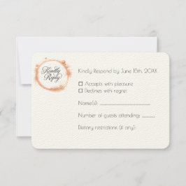 Elegante Pfirsich-Sparkle-Hochzeitsschrift Kalligr RSVP Karte
