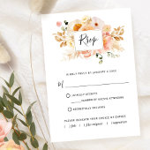 Elegante Pfirsichblüte mit oder ohne Speisen RSVP Karte