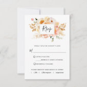 Elegante Pfirsichblüte mit oder ohne Speisen RSVP Karte (Vorderseite)