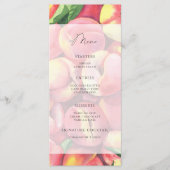 Elegante Pfirsiche mit minimalistischem Menü Menükarte (Vorderseite)