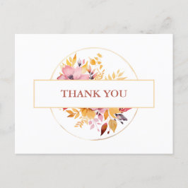 Elegante Pfirsiche und Cream Spring Wedding Danke Postkarte