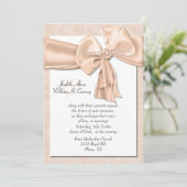 Elegante Pfirsichhochzeit Einladung (Stehend Vorderseite)