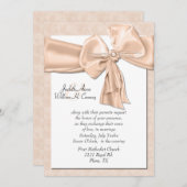 Elegante Pfirsichhochzeit Einladung (Vorne/Hinten)