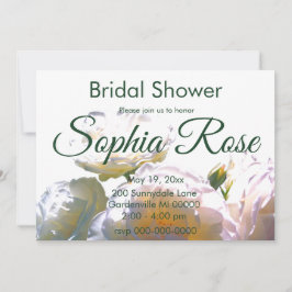 Elegante, pfirsichorange Rose Einladung