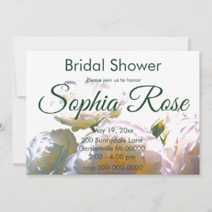 Elegante, pfirsichorange Rose Einladung