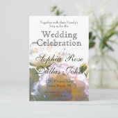 Elegante, pfirsichorange Rose Einladung (Stehend Vorderseite)