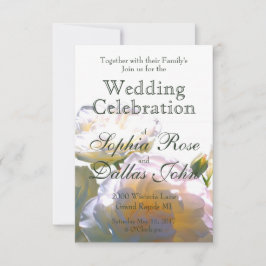 Elegante, pfirsichorange Rose Einladung