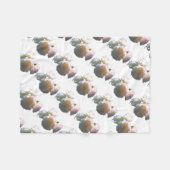 Elegante, pfirsichorange Rose Fleecedecke (Vorderseite (Horizontal))